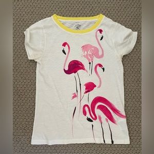 Screen printed j crew flamingo tee shirt